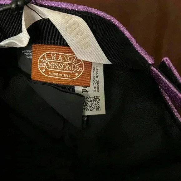 NWT Palm Angels x Missoni Heritage brand-embroidered nylon-blend cap hat Purple - Picture 5 of 5